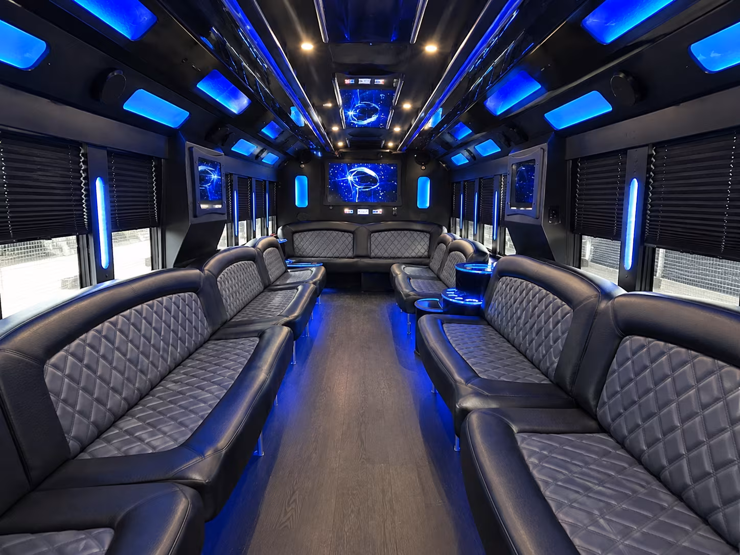 Passenger watching the West Covina scenery during a regional party bus road trip