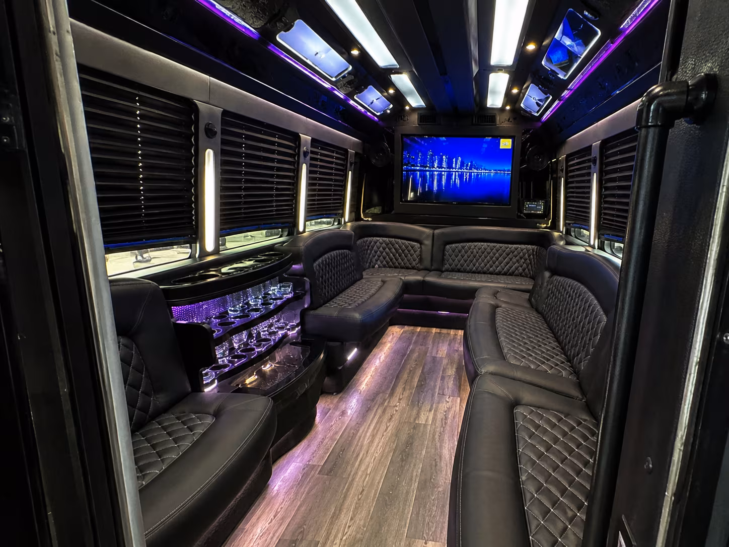 West Covina Birthday, Sweet 16, & Quinceañera Transportation party bus exterior
