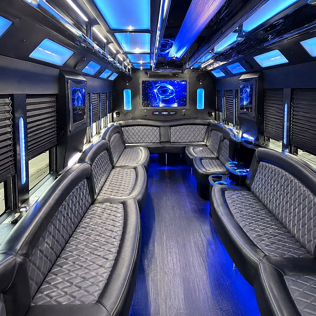 West Covina Private Event Transportation party bus interior