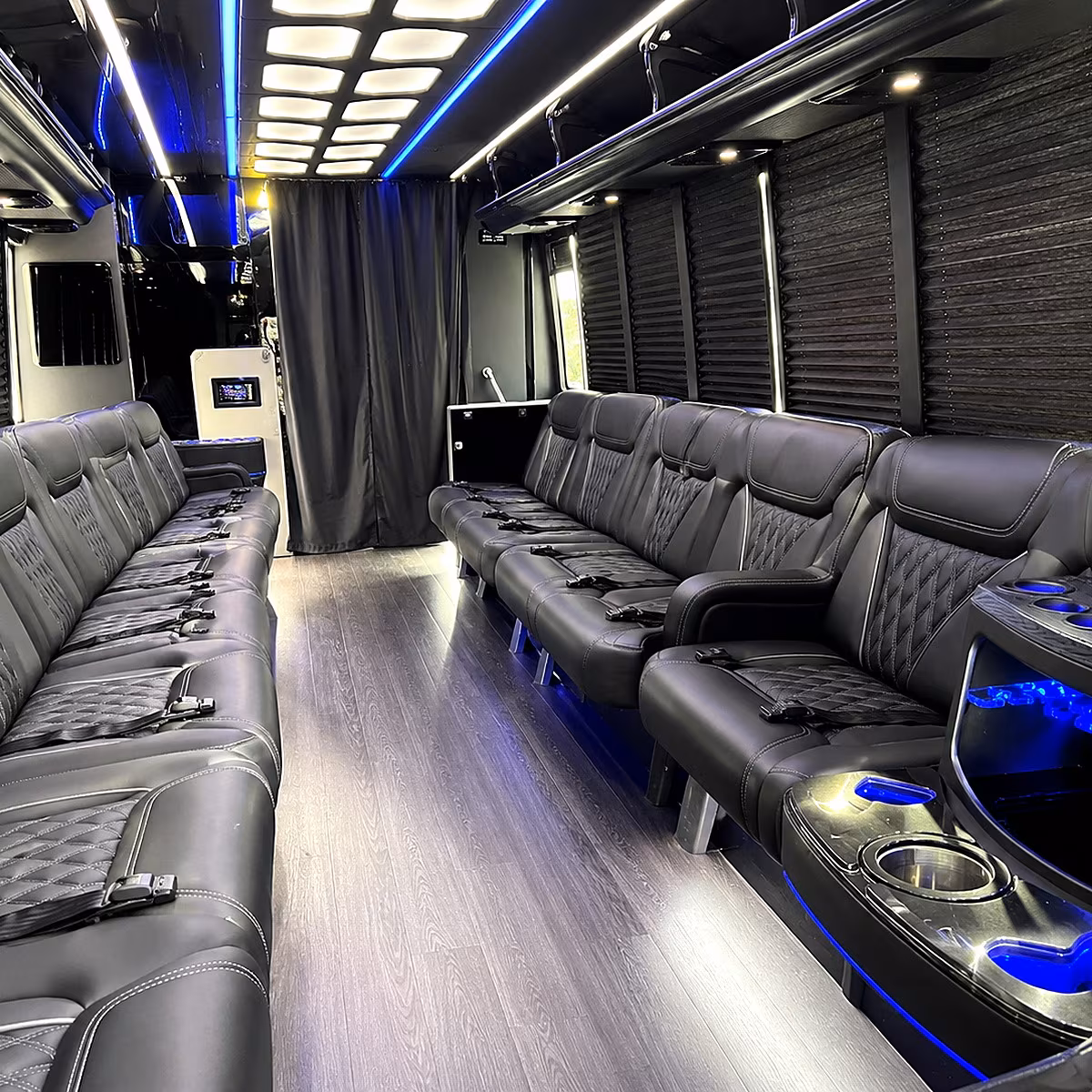 West Covina Private Event Transportation party bus interior