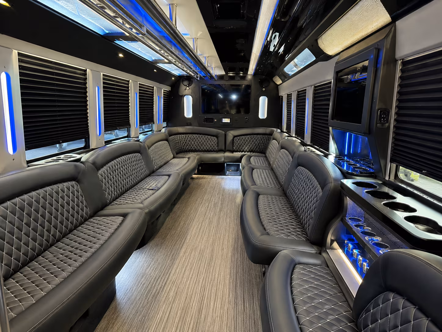 West Covina Wedding Transportation party bus exterior