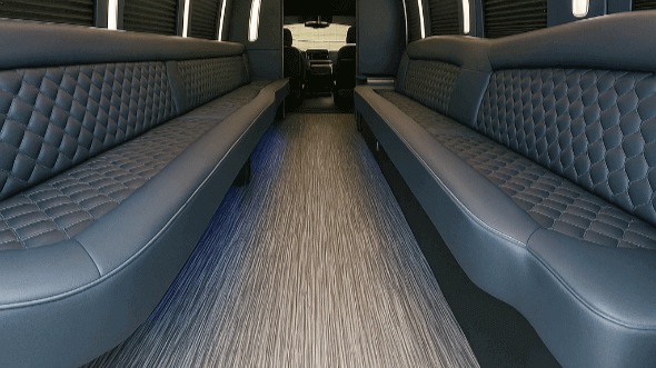 Interior of West Covina Party Bus Company's 20 Passenger Party Bus in Diamond Bar