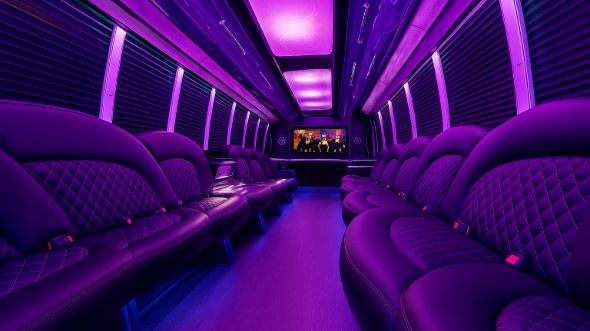 20 passenger party bus interior