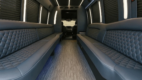 Interior of West Covina Party Bus Company's 25 Passenger Party Bus in Baldwin Park