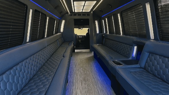 Interior of West Covina Party Bus Company's 25 Passenger Party Bus in Whittier