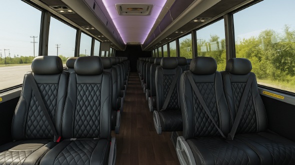 Interior of West Covina Party Bus Company's 28 Passenger Minibus in West Covina