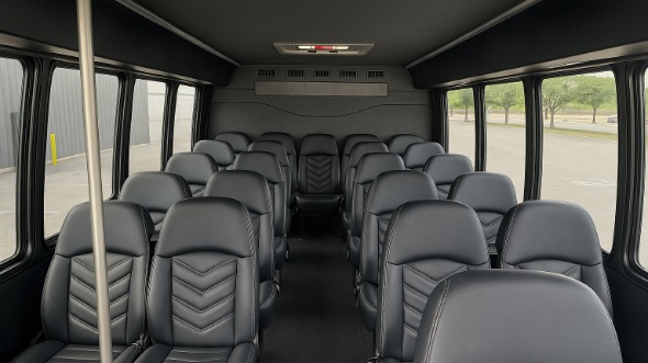 Interior of West Covina Party Bus Company's 35 Passenger Mini Bus in West Covina
