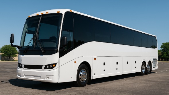 Exterior of West Covina Party Bus Company's 45 Passenger Charter Bus in West Covina