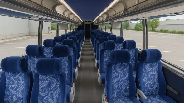 Interior of West Covina Party Bus Company's 47 Passenger Charter Bus in West Covina