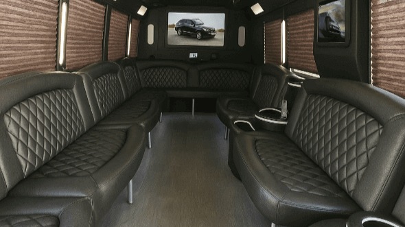 Interior of West Covina Party Bus Company's 50 Passenger Party Bus in Baldwin Park