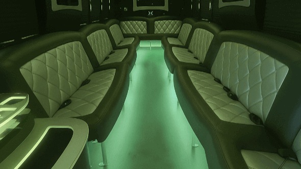Interior of West Covina Party Bus Company's 50 Passenger Party Bus in Diamond Bar