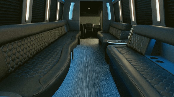 Interior of West Covina Party Bus Company's 50 Passenger Party Bus in Whittier